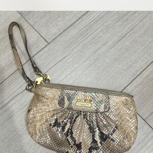 Coach Beige Snakeskin Wristlet